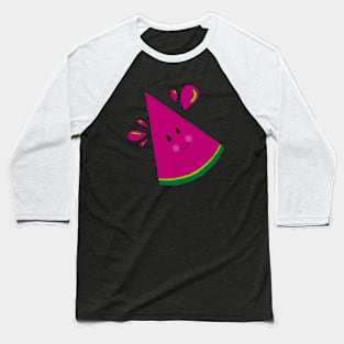 Smiley Watermelon Baseball T-Shirt